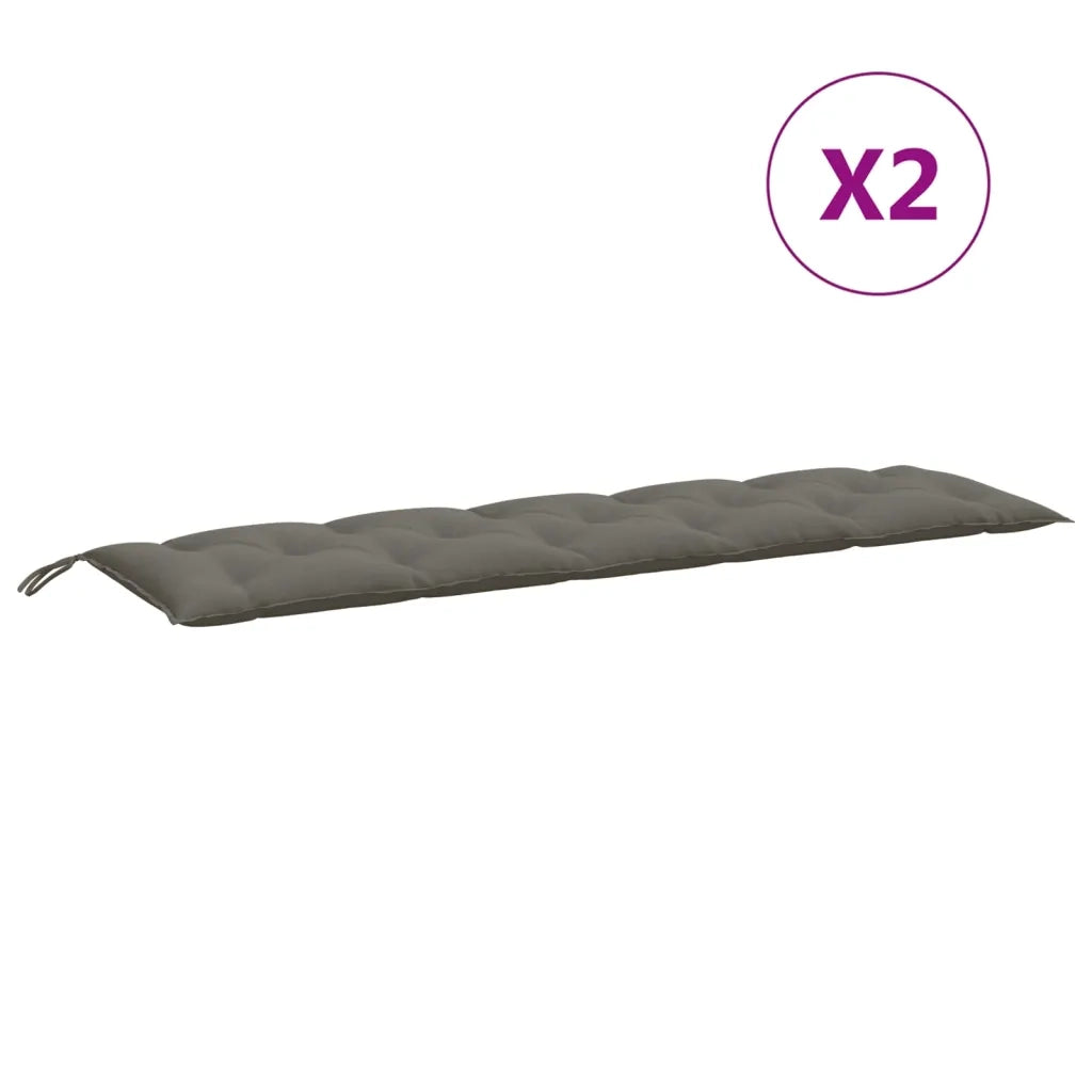 Cuscini Panca Giardino 2pz Grigio Scuro MÃ©lange 180x50x7 cm