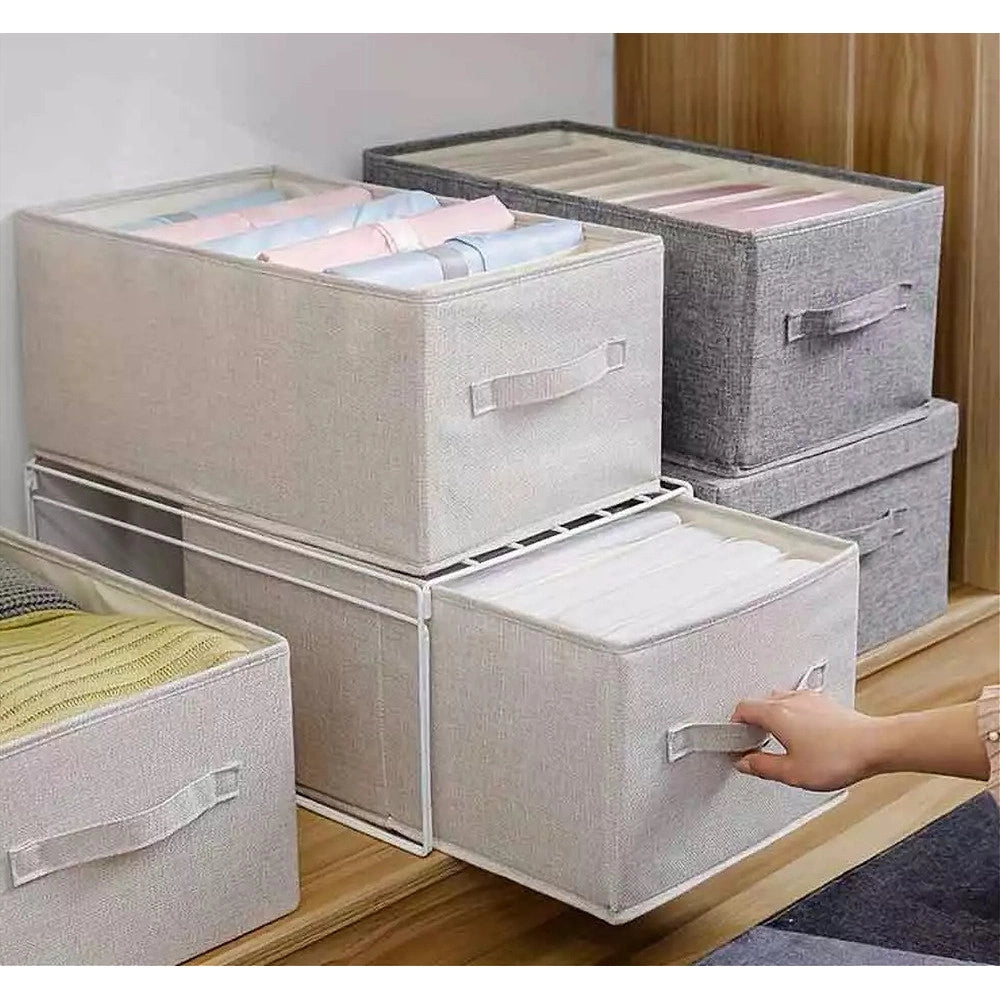 Trade Shop - Organizer Salvaspazio Per Armadi Scatola Pieghevole 9 Scomparti 36x20x25cm 87402 -