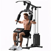 Sedia da Fitness con Seduta e Schienale Imbottiti ¨C Minimal ¨C Acciaio e PU, 135x103x210 cm, Nero