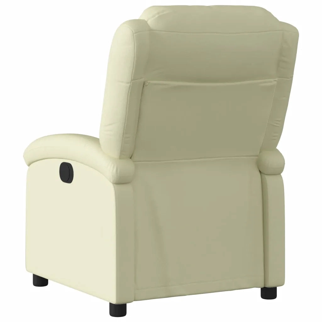 Divano Sedia-Poltrona reclinabile in Vera Pelle Crema 726713