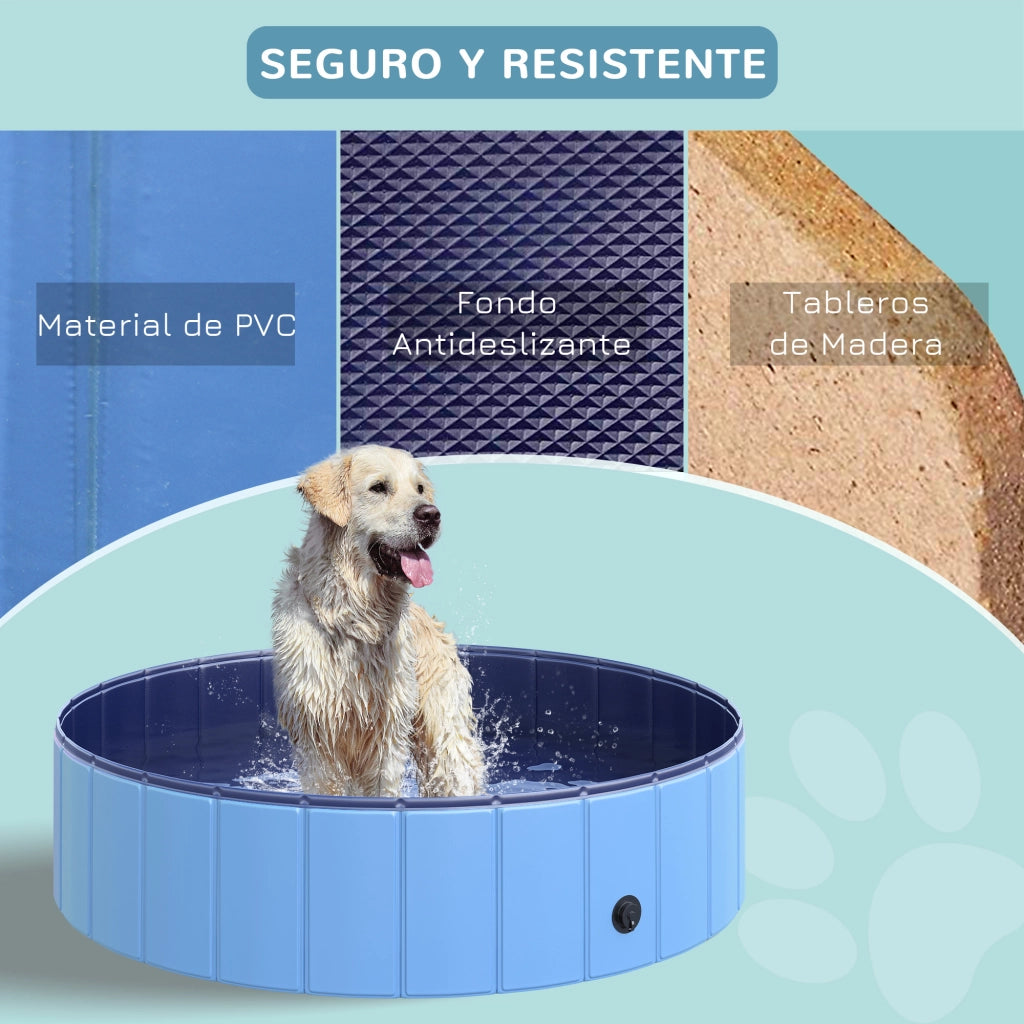 Vasca Pieghevole per Cani Gatti ¨C zephmum ¨C PVC Blu ?120x30 cm