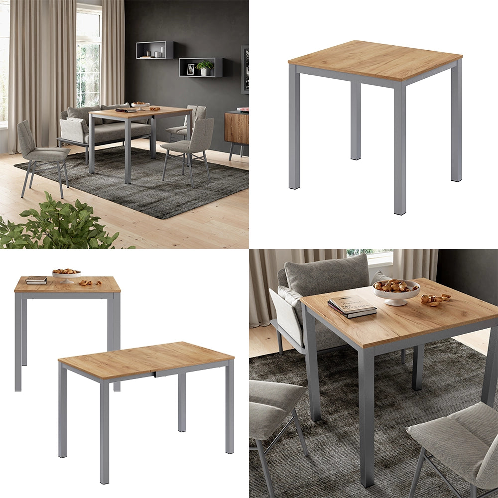 Vicco Tavolo da pranzo Quercia/grigio 120 x 70 cm Estensibile