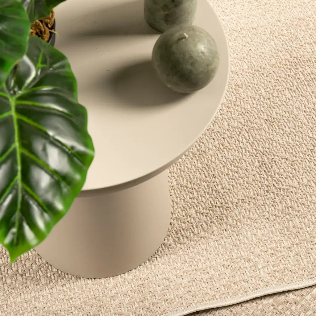 Tappeto ZIZUR Beige 120x120 cm Aspetto Iuta Interni ed Esterni 4010393