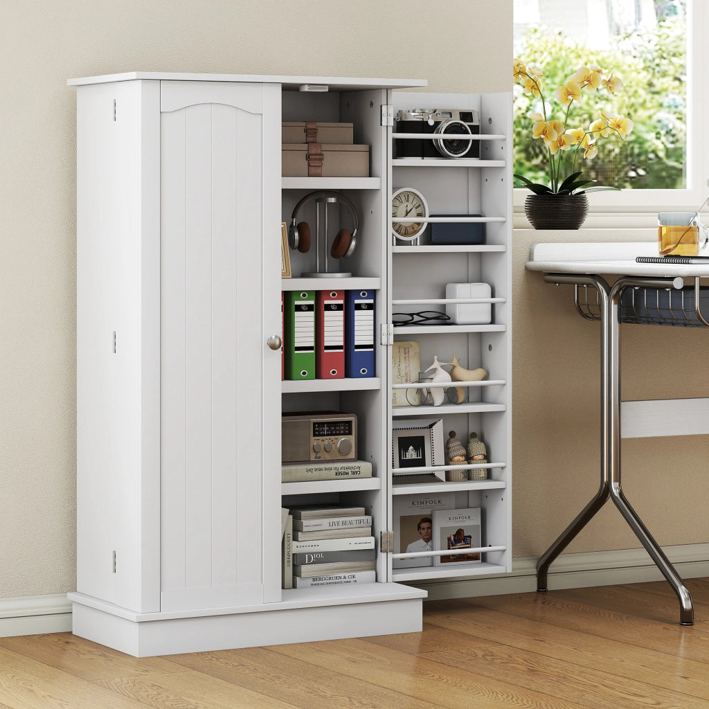 Armadio da Cucina con Ante e Ripiani ¨C Zephmum ¨C Bianco 60x30x104 cm