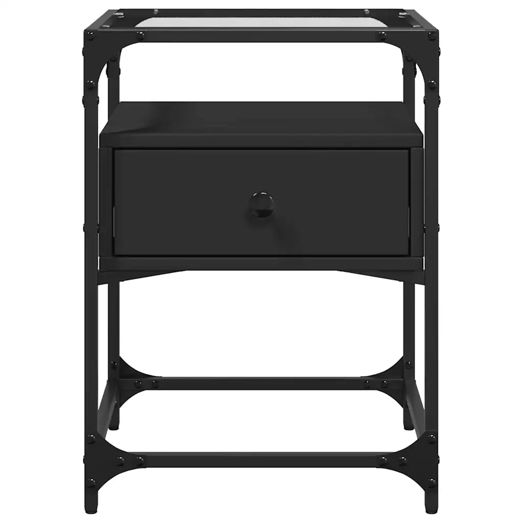 Comodini 2 pz Neri 40x40x55 cm in Legno Multistrato 846075