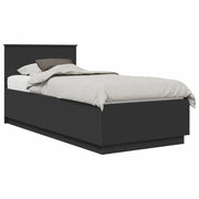 Letto singolo | Letto per adulti | Struttura del letto Nero 70 x 190 cm Legno ingegnerizzato