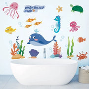 Decorazione per la stanza dei bambini - Sticker per la parete - Sotto il mare - Balene/Whale - Decorazione per la camera da letto o bagno - Adesivo - Rimovibile