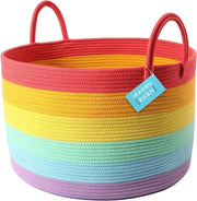 Tessuto di Cotone Grande Opbagger con Maniglie - Arcobaleno Unicornio Decorativo - 50x33cm - Opbagger per Bambini - Organizzazione - Organizzatori per Aula