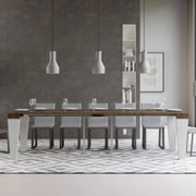 Consolle allungabile 90x40/300 cm Spimbo Mix piano noce - struttura bianco frassino