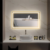 Specchio per Bagno con Luci LED a 3 Tonalità 100x3x60 cm Antiappannamento e Strato Antiurto