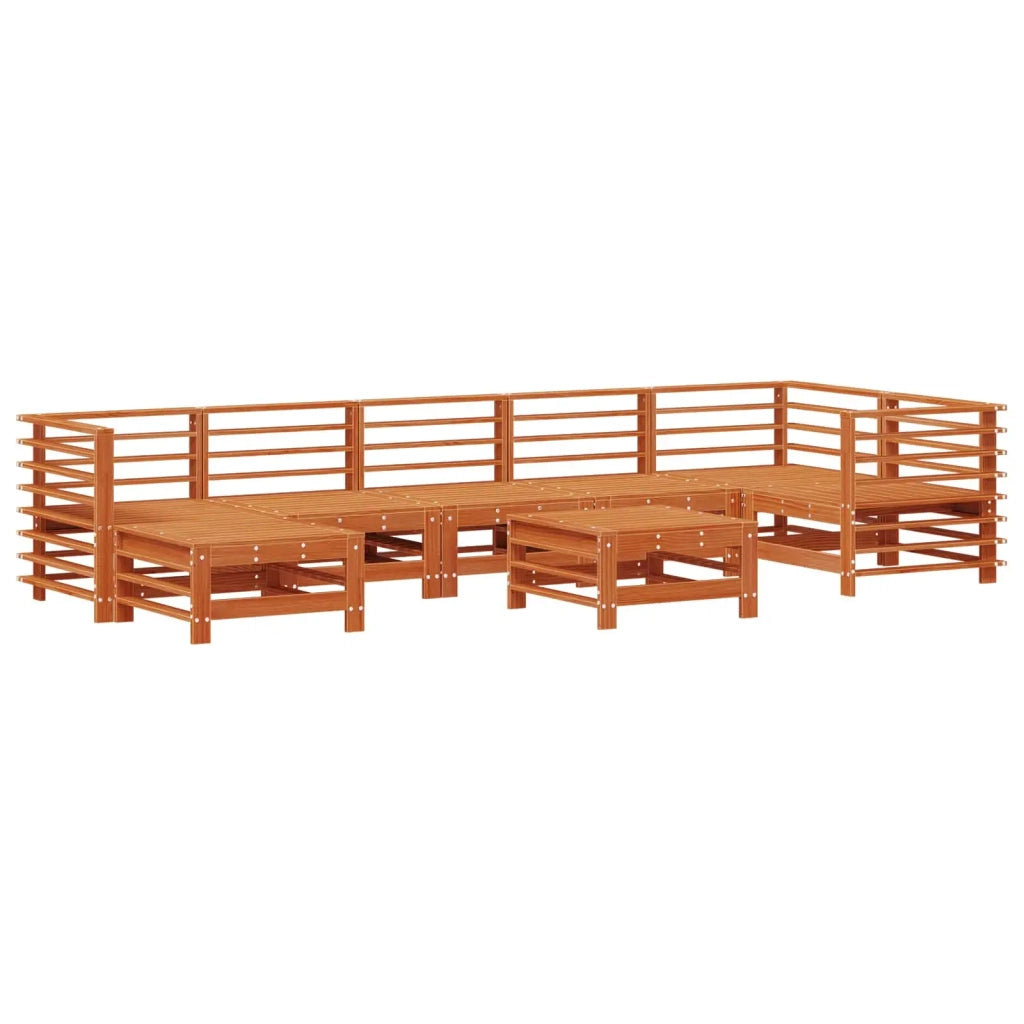 Set Lounge da Giardino 8 pcs Marrone Cera