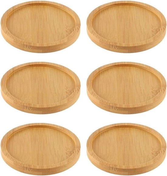 Pacchetto di 6 supporti a candelabro - Piastra in legno per candele - Supporto per candele in bambù - Stendardo decorativo per candele - Ideale per matrimoni e decorazione di casa