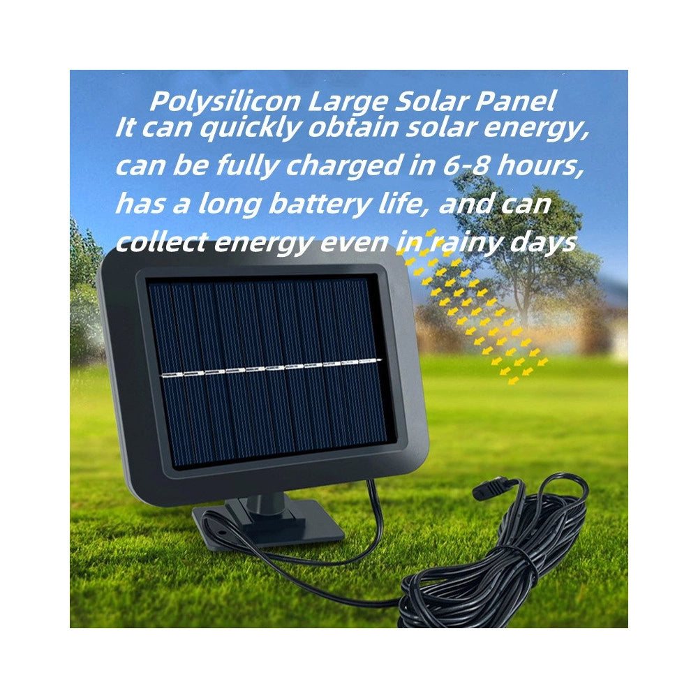 Trade Shop - Faro Proiettore Con Pannello Solare Sensore Movimento Telecomando 128 Led 6 Cob -
