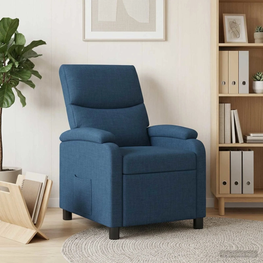Divano Sedia-Poltrona reclinabile Blu Tessuto 128529