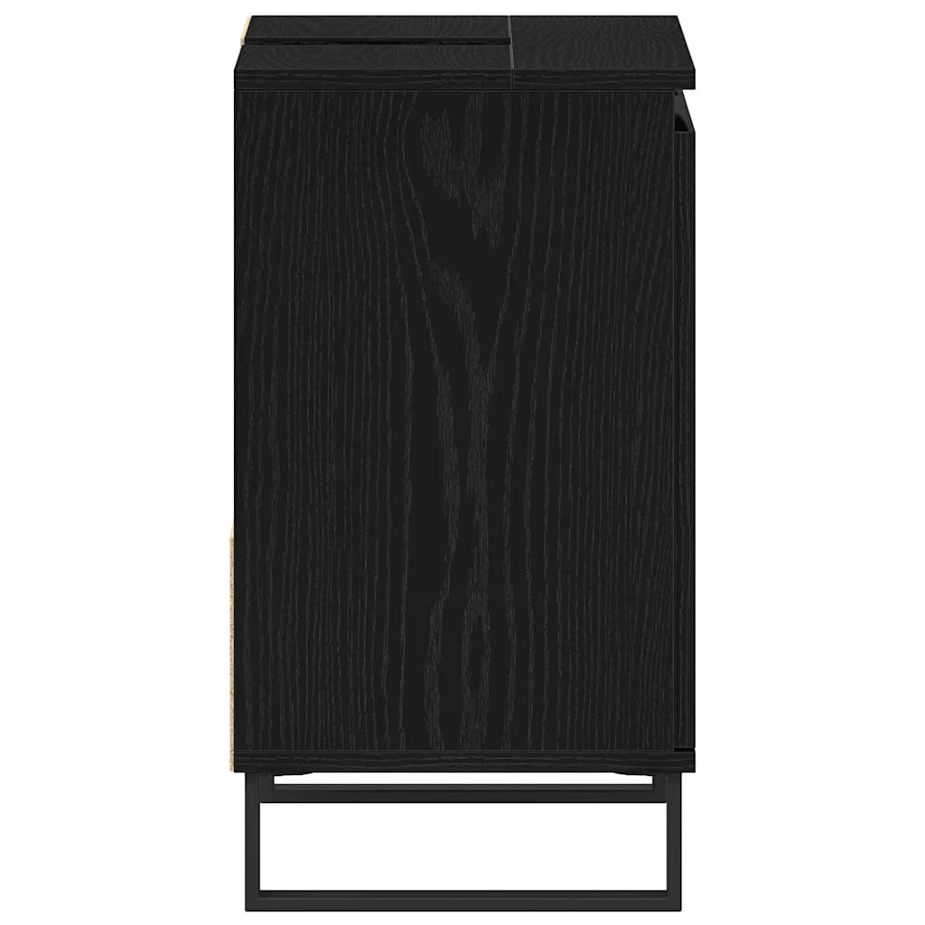 Armadio per Lavabo da Bagno Rovere Nero 65 x 33 x 60 cm 862892