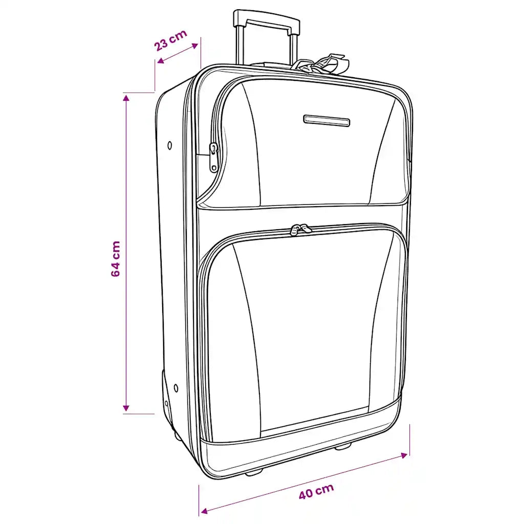 Set da Viaggio Trolley e Borse 5 pz Nero CFW5532576