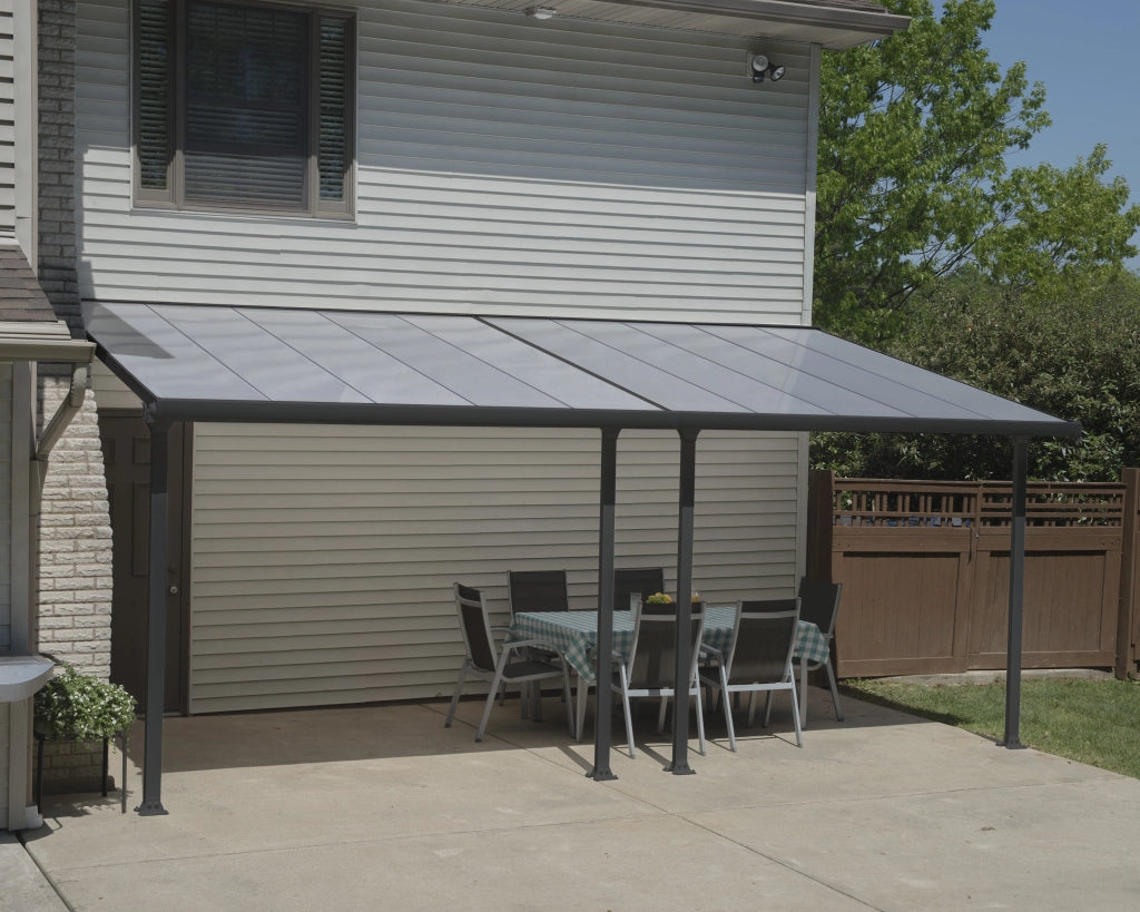 Pergola Addossata in Alluminio Feria 3X6.1 m colore Grigio