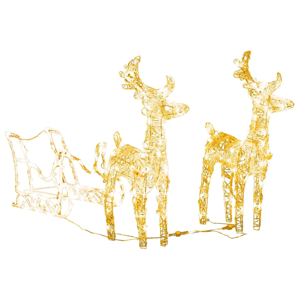 Decorazione Natalizia Renne e Slitta 160 LED 130 cm in Acrilico cod mxl 41927