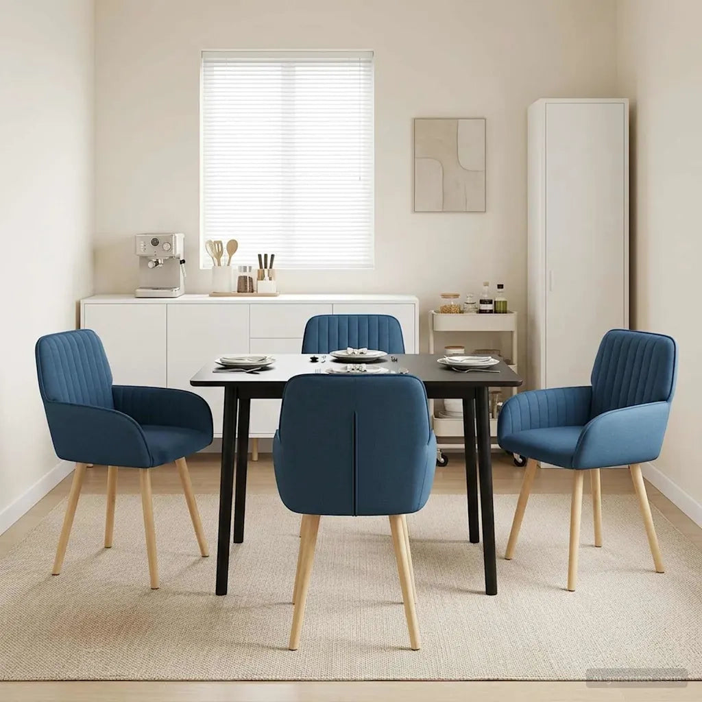 Sedie da pranzo 4 pcs Tessuto Blu 56,5 x 50 x 87,5 cm 3428200
