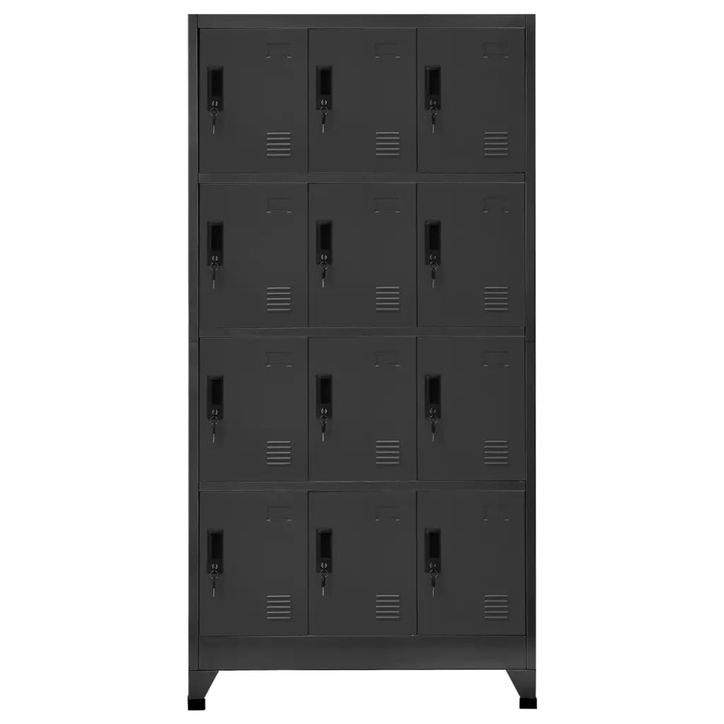 Armadietto con Serratura Antracite 90x45x180 cm in Acciaio cod mxl 52230