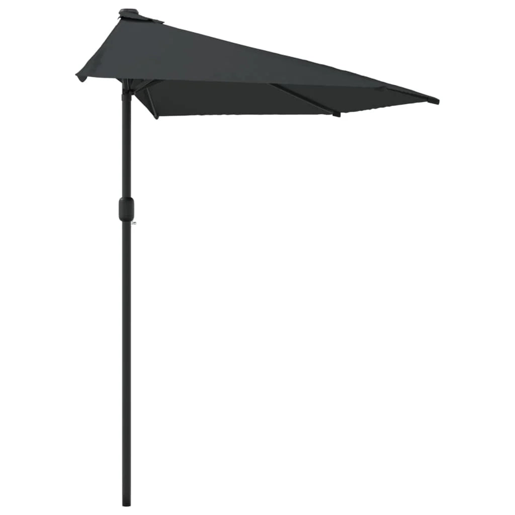 Ombrellone da balcone e palo in alluminio antracite 300 x 150 cm mezzo 02_0008311