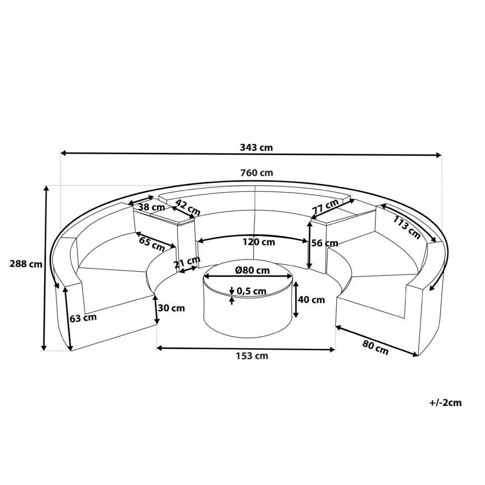 Set divano ad angolo da giardino marrone finto rattan a forma di U 9 posti cuscini bianchi curvi con tavolo set di conversazione