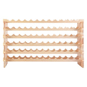 Portabottiglie con 6 ripiani per 72 bottiglie 119 x 29 x 71,5 cm bottiglie angolate stile naturale legno di pino 20_0011039