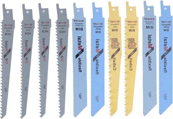 Set di lame per sega a mano - 10 pezzi - Acciaio carbonio - Per sega legno