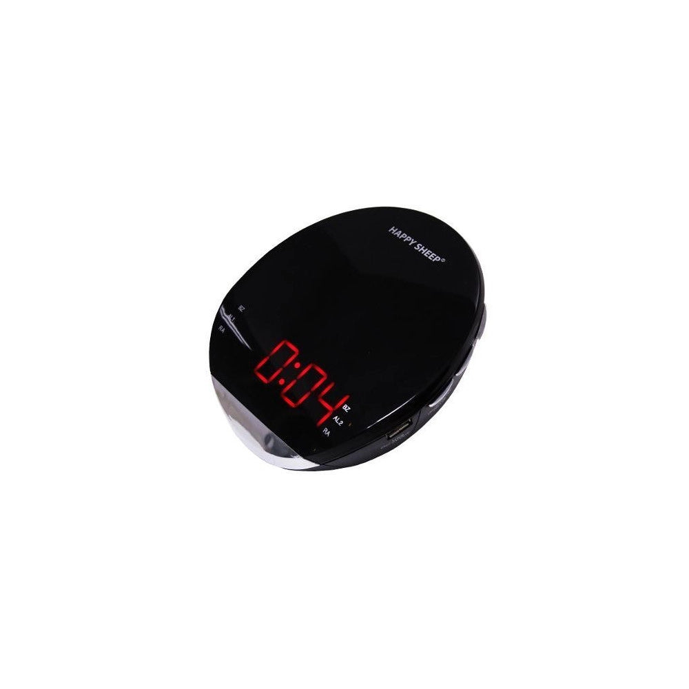 Trade Shop - Radio Sveglia Radiosveglia Orologio Da Tavolo Am/fm Digitale Lcd Led Rosso -