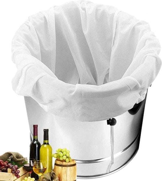 Set di sacchetti filtranti a doppia camera, sacchetti per mosto lavabili, sacchetti di seta fina con cordoncino per il trasporto, sacchetti filtranti riciclabili per birra, vino e marmellata.