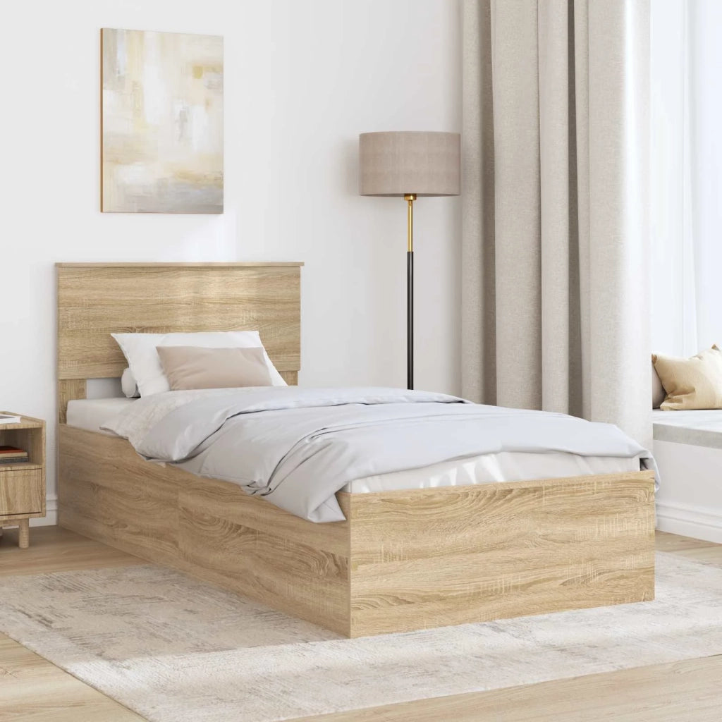 Struttura del letto con testiera Rovere Sonoma 100 x 200 cm 3408699
