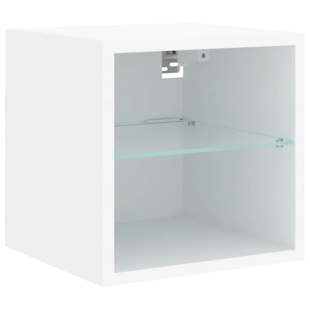 Mobile TV multimediale Scaffale TV Credenza TV Sala da pranzo Soggiorno Camera da letto con LED 6 pezzi Legno composito bianco 02_0029426