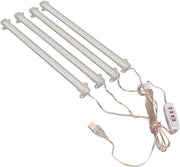 Strisce di Luce per la Crescita delle Piante a Spettro Completo 4 Teste Connettore USB, Regolabile, Timer e Funzione di Oscuramento per Ambiente Interno e Succulente (Luce 4000K 168 LED)