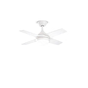 Ventilatore In Metallo Bianco 4 Pale Legno Bianco