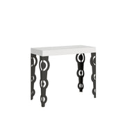 Consolle allungabile 90x40/300 cm Karamay telaio Antracite - Bianco Frassino
