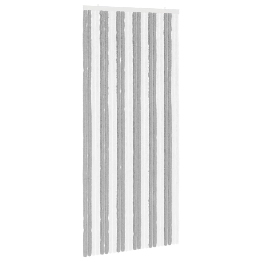 Tenda per insetti in chenille Grigio e Bianco 100 x 220 cm 42034458