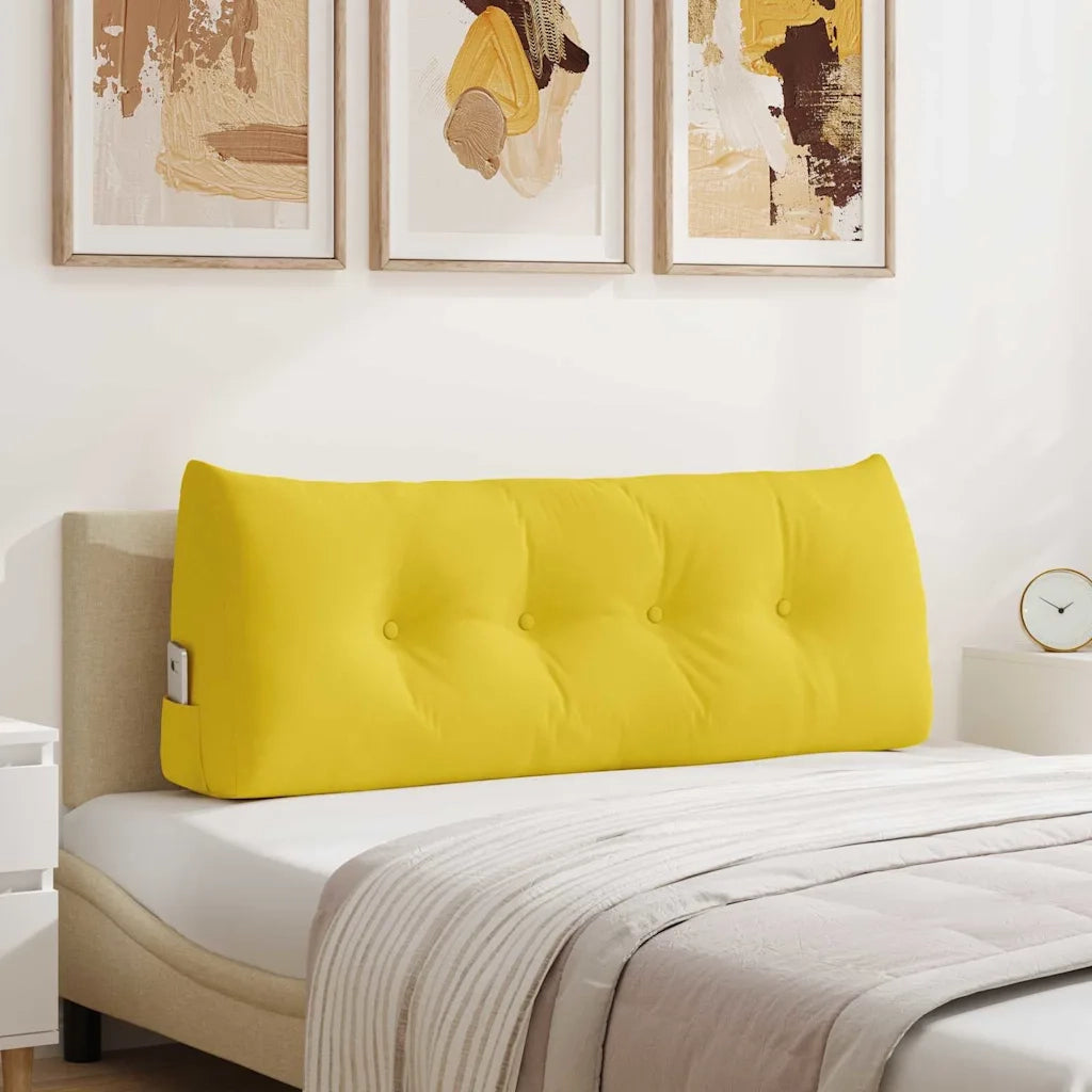 Cuscino per Schiena Giallo Chiaro 120 x 24 x 50 cm Tessuto