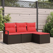 Set di divani 4 pcs Marrone polyrattan
