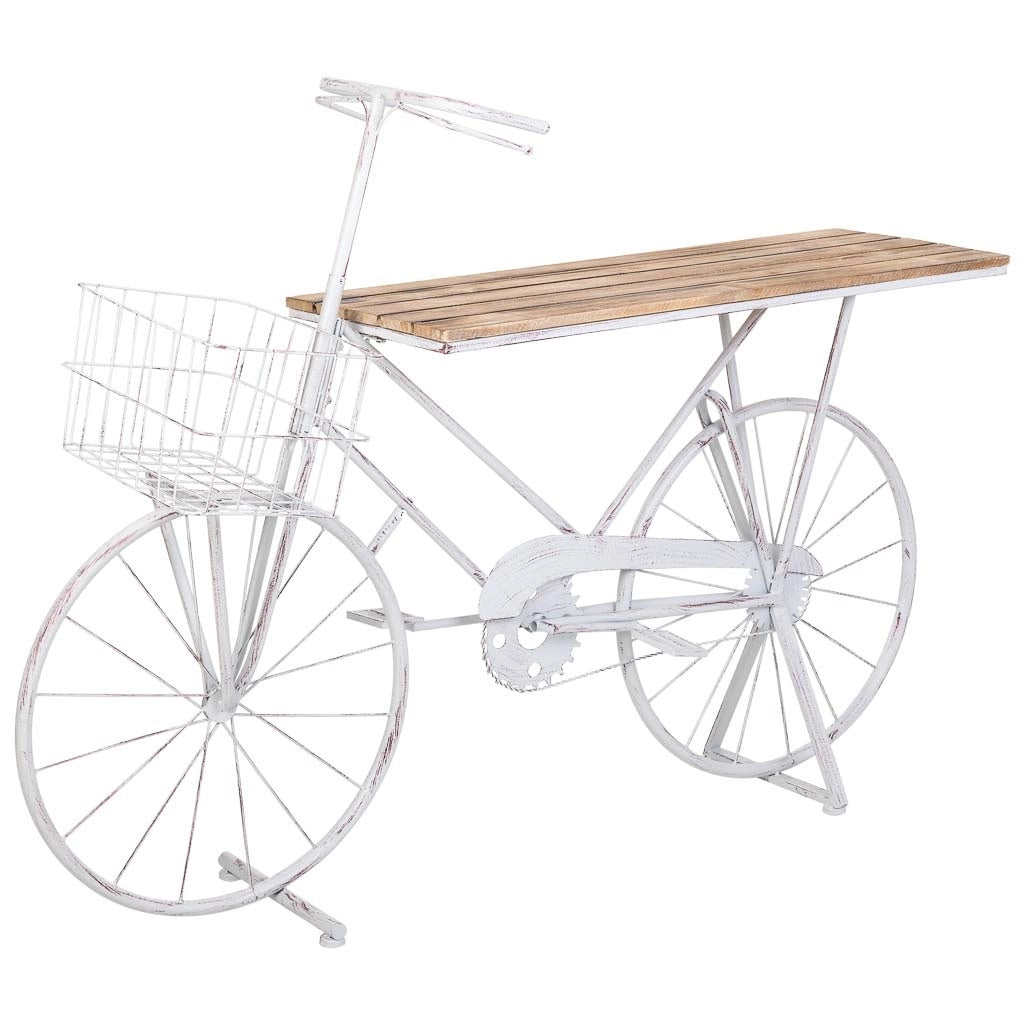 Espositore a forma di bicicletta bianco 147x34,50x102