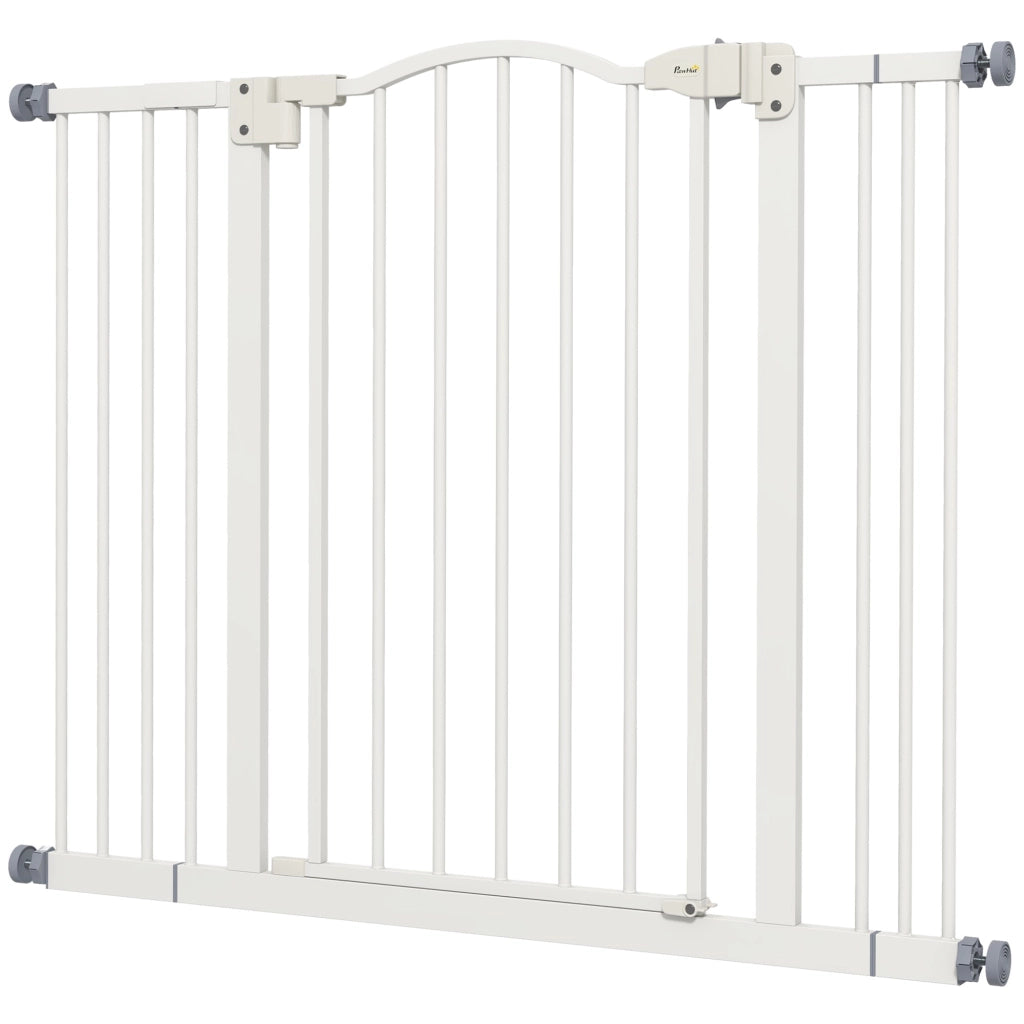 Cancellino per Cani Estensibile 74-100x78 cm in Metallo Bianco