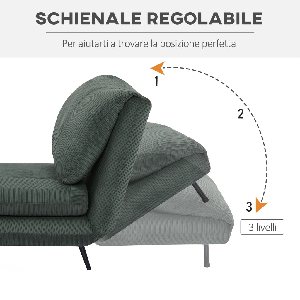 Letto Singolo Imbottito con Schienale Regolabile ¨C zephmum ¨C Legno e Acciaio