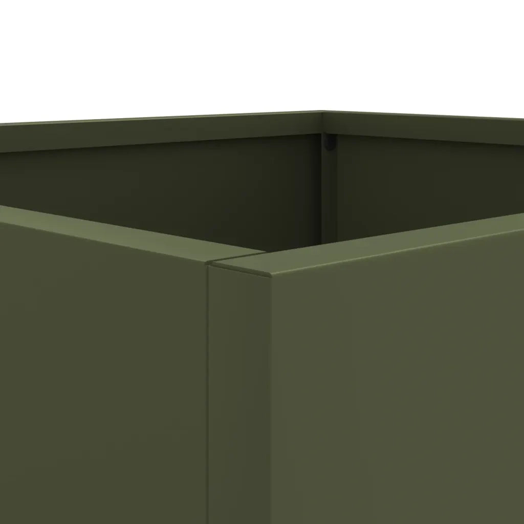 Fioriere 2 pz Verde Oliva 49x47x46 cm in Acciaio 841566