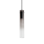 Lampada A Sospensione Flam 1 Luce Led Integrato Nero E Fumè