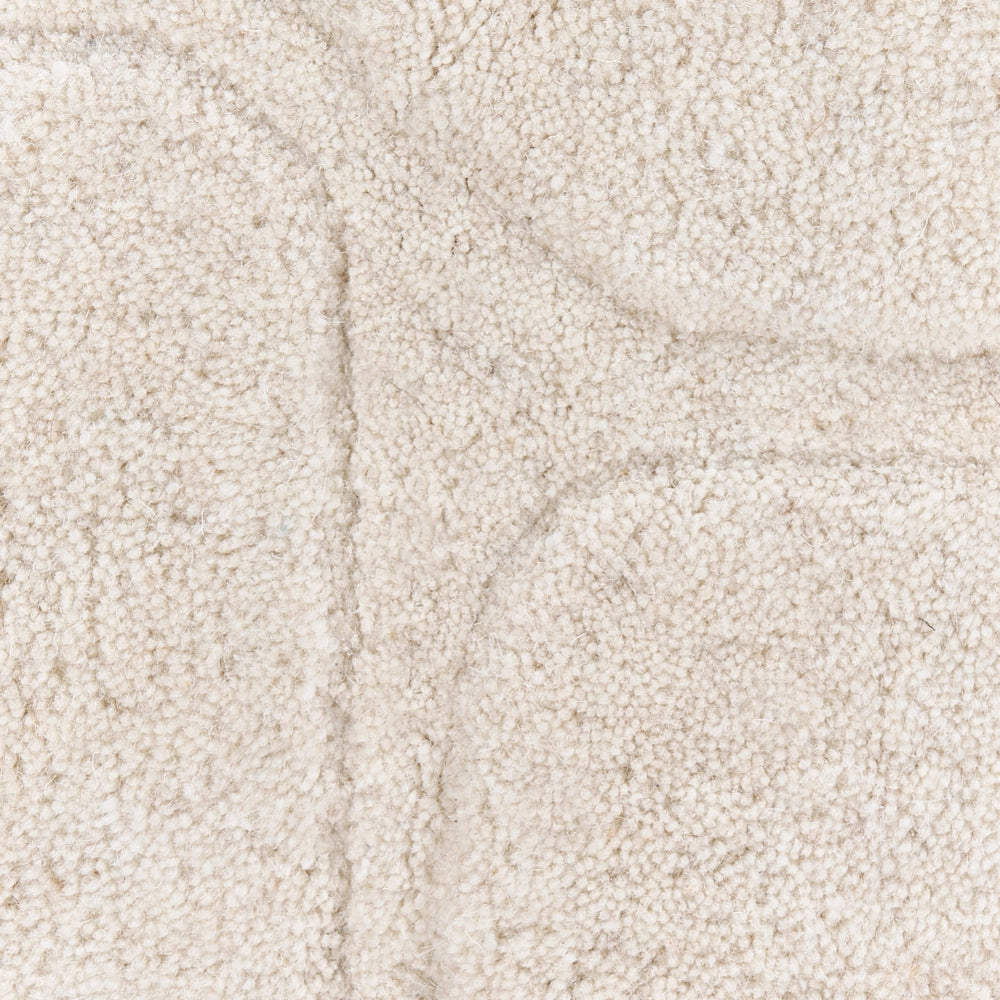 Tappeto in lana a forma di fiore beige chiaro 140 x 140 cm camera da letto cameretta