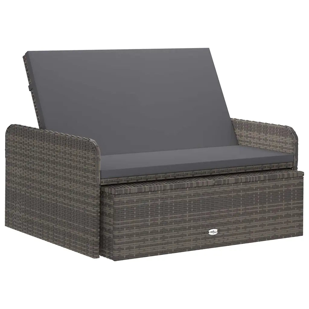 Set Divani da Giardino 2 pz | Set Salotto da Giardino con Cuscini in Polyrattan Grigio