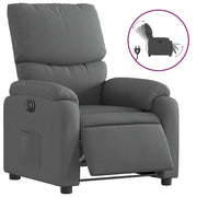 Poltrona | Sedia Relax Elettrica Reclinabile Grigio Scuro in Tessuto