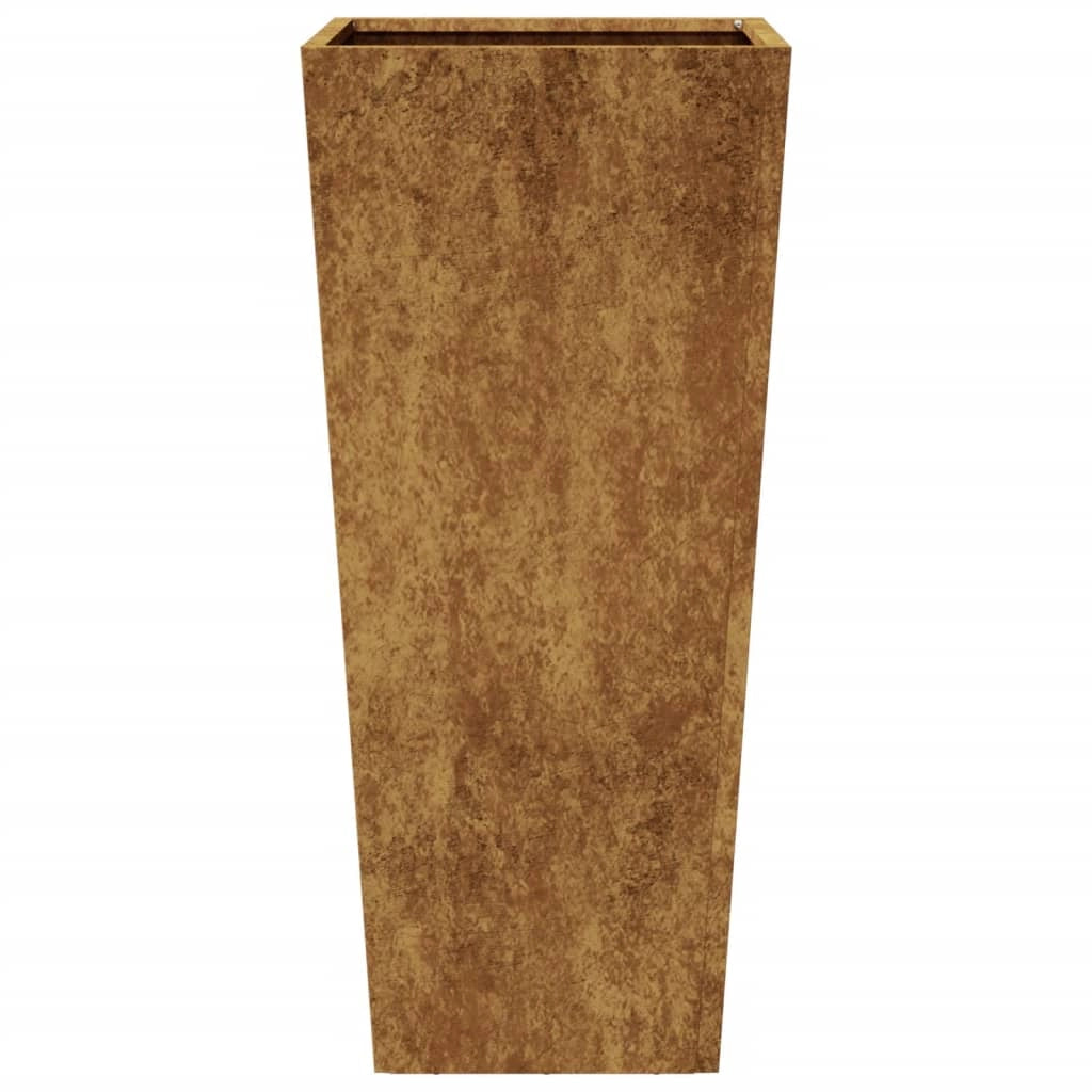 Fioriera rialzata per piante e fiori terrazza giardino 35 x 35 x 75 cm acciaio Corten marrone 02_0037514