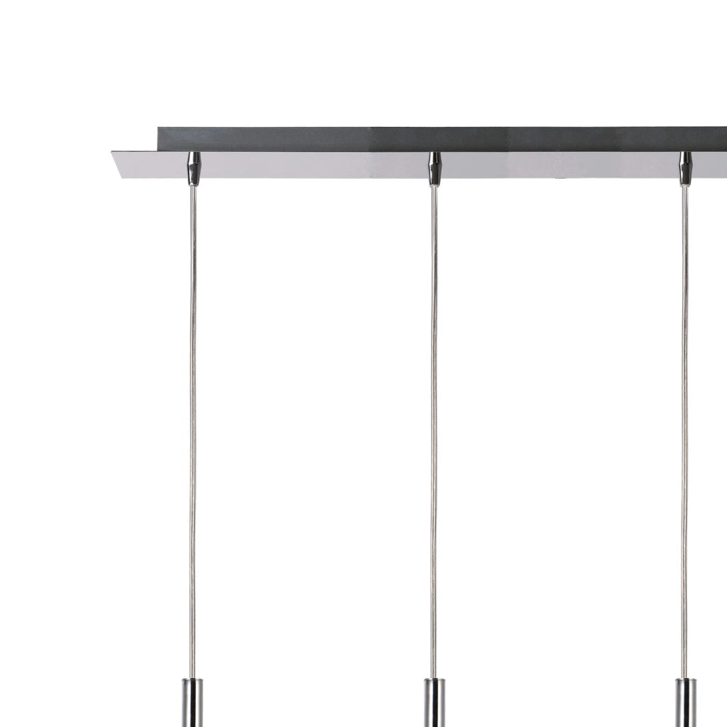 LÚZETE - LAMPADARIO A SOSPENSIONE 4 LUCI VETRO ESTERNO TRANSPARENTE INTERNO BIANCO NOLINA