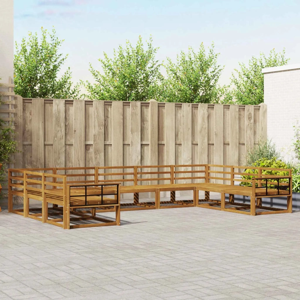 Set di divani da esterno 9 pcs Naturale