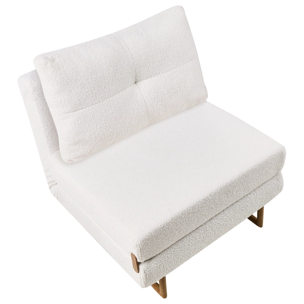 Divano letto singolo Boucle S per 1 persona Pieghevole bianco pieghevole camera ospiti